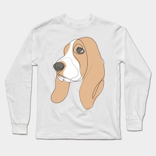 Basset Hound - one line drawing Long Sleeve T-Shirt